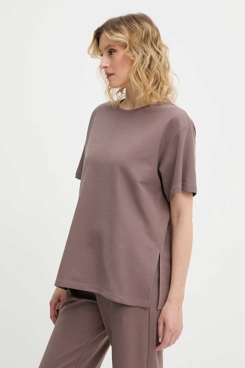 Tričko Answear Lab dámske, hnedá farba
