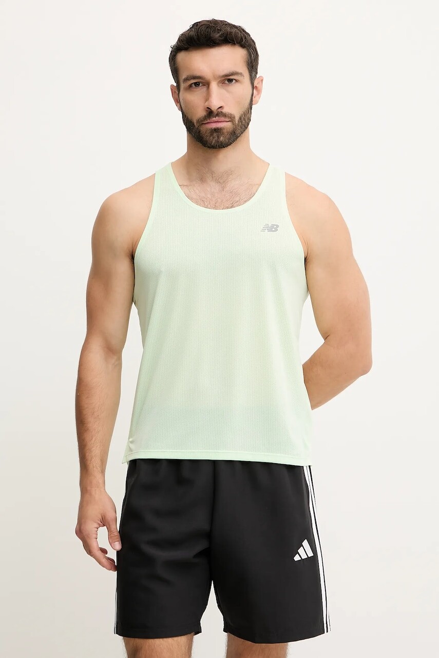 Tréningové tričko New Balance zelená farba, MT41250MEW