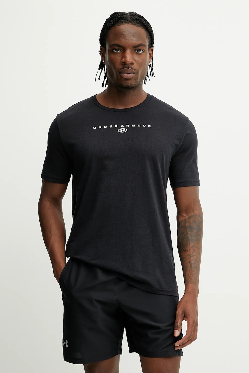 Tréningové tričko Under Armour čierna farba, vzorované, 6000211