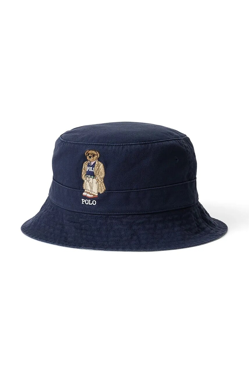 Bavlnený klobúk Polo Ralph Lauren Loft Bucket tmavomodrá farba, bavlnený, 710972685