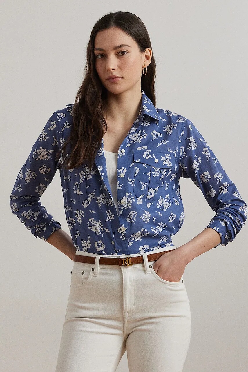 Bavlnená košeľa Lauren Ralph Lauren regular, s klasickým golierom, 200970770