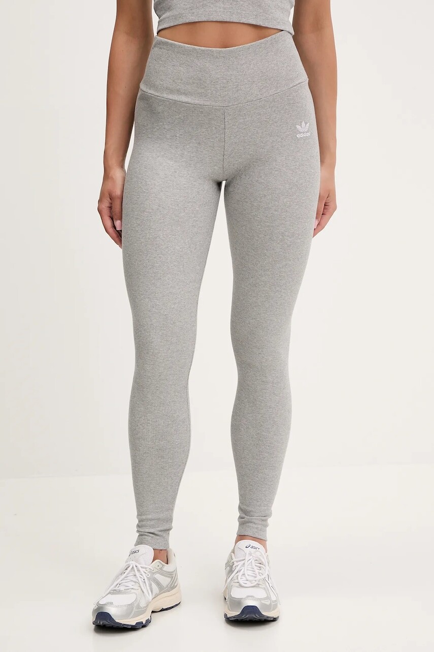Legíny adidas Originals Essential šedá farba, jednofarebné, IY9646