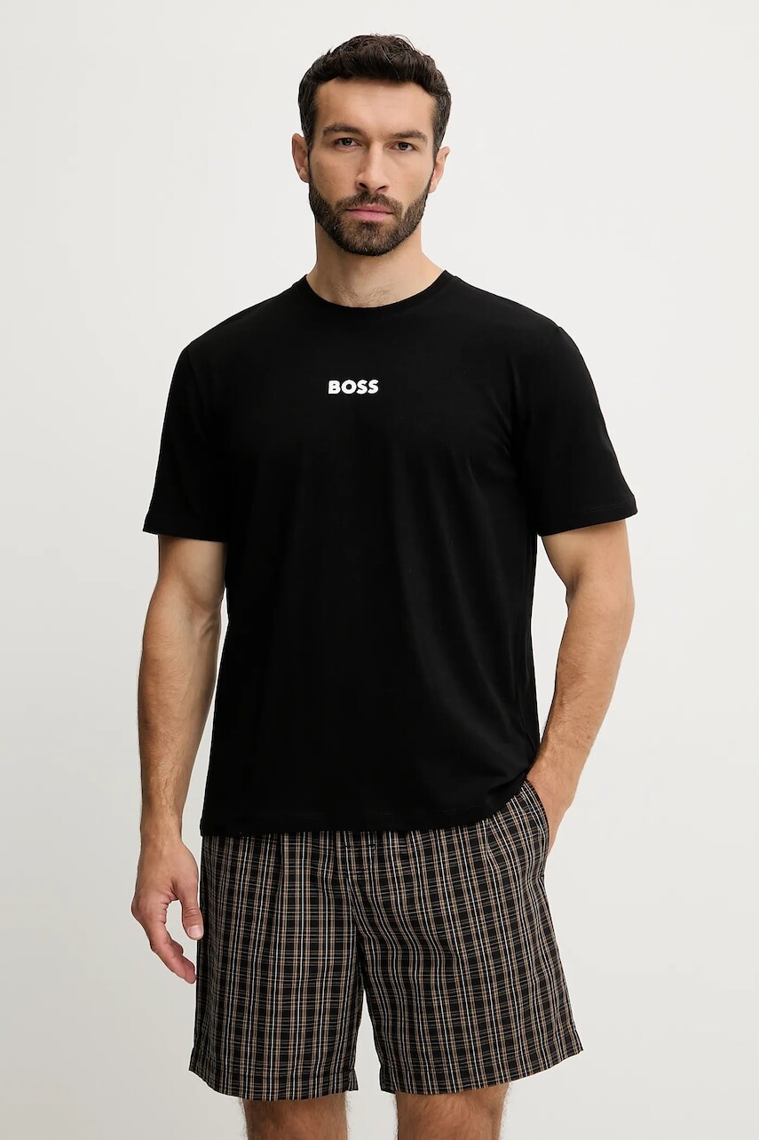 Pyžamo BOSS pánske, čierna farba, vzorované, 50545944