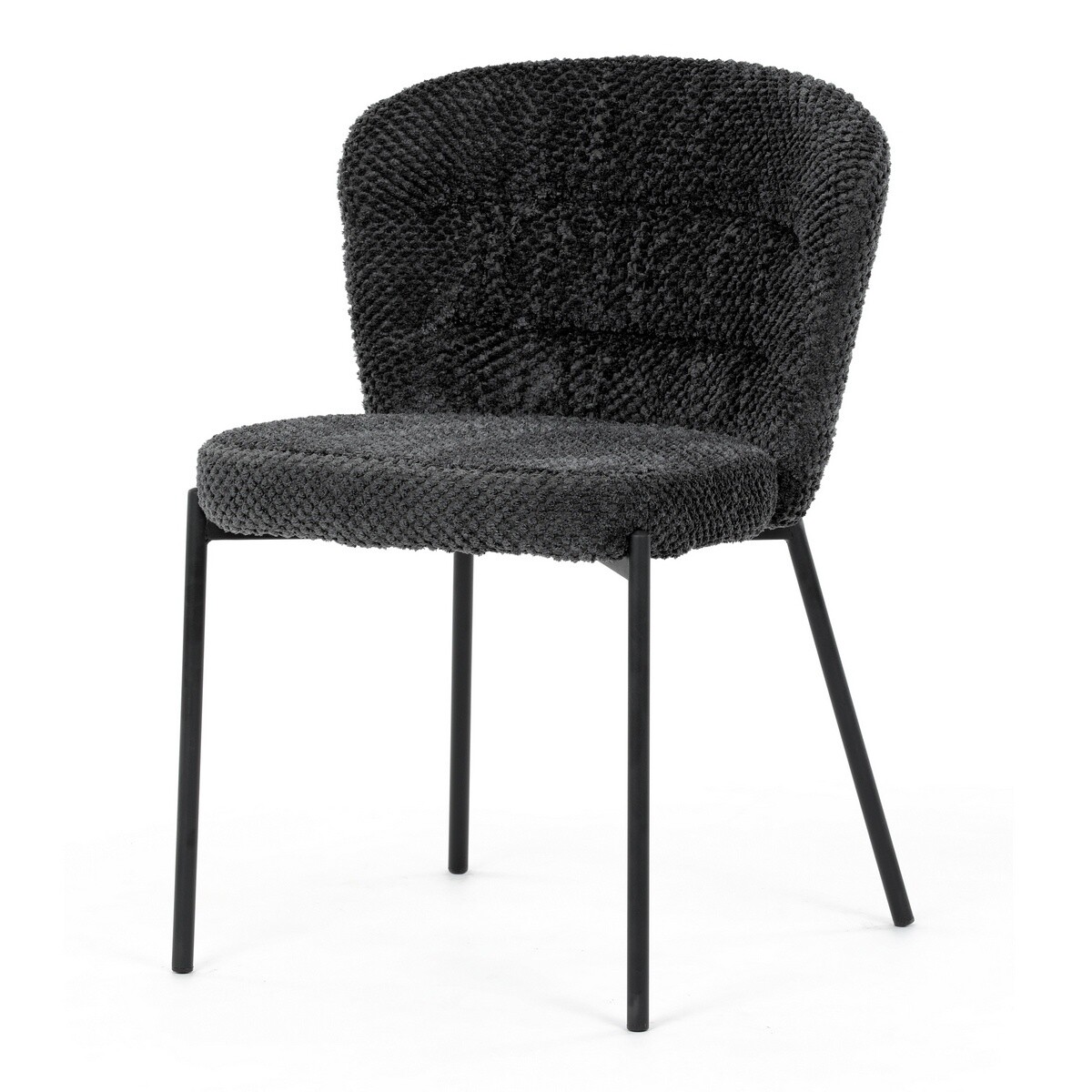 Jedálenská stolička Bouclé CT-W1077 GREY2,tmavosivá