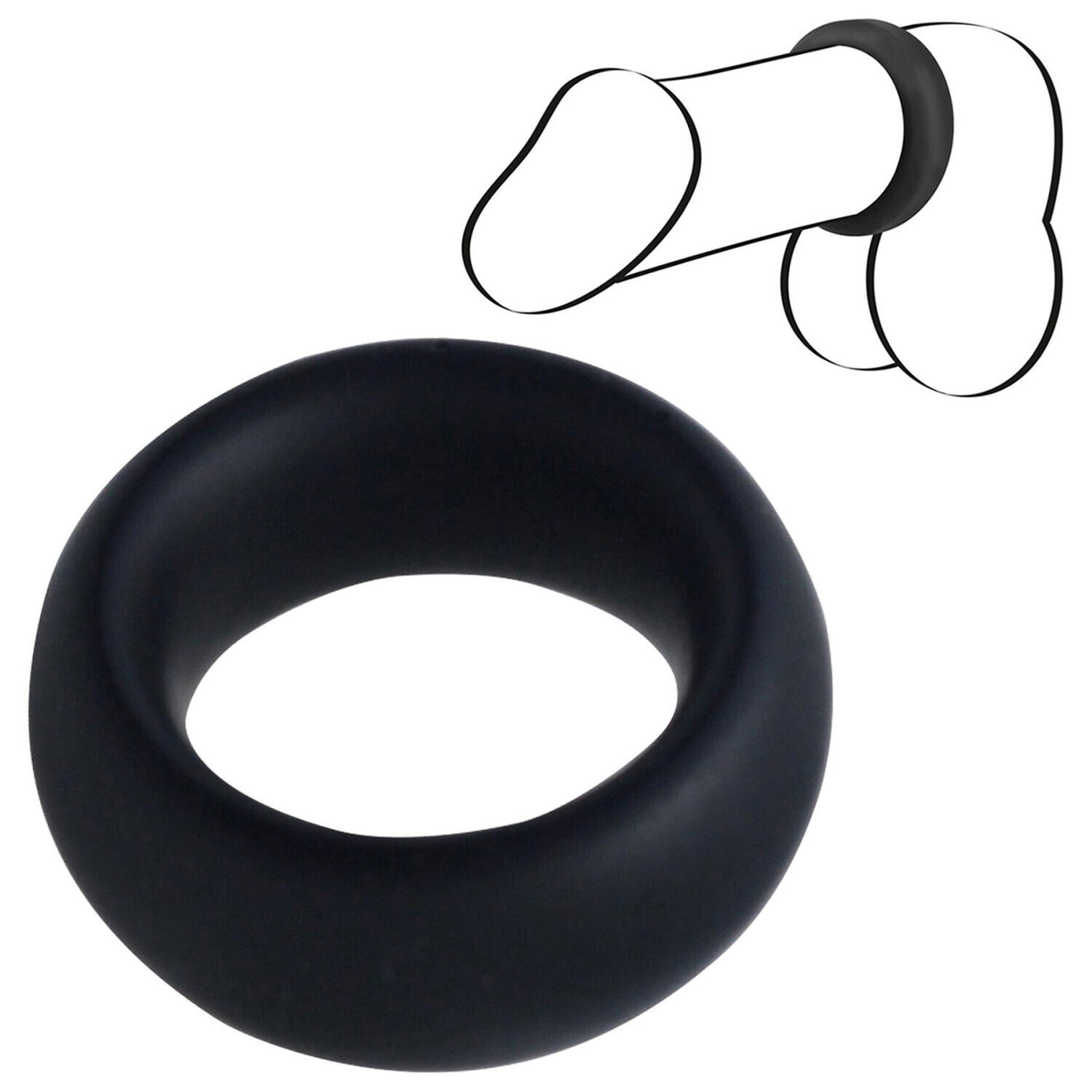 Black Velvet - hrubostenný erekčný krúžok 3,8 cm
