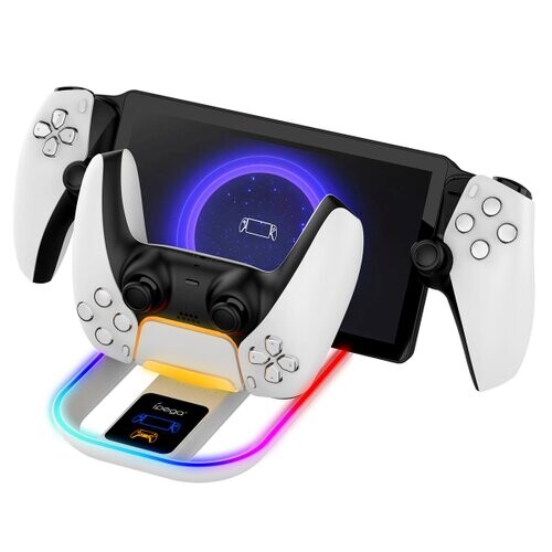 iPega P5P11 Charger Dock s RGB 2v1 pro Playstation Portal Remote Player a PS5 Ovladač White (Pošk. Balení)