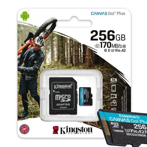 Kingston pamätová karta 256GB micro SDXC Canvas Go! Plus (class 10) 170 MB/s + adaptér