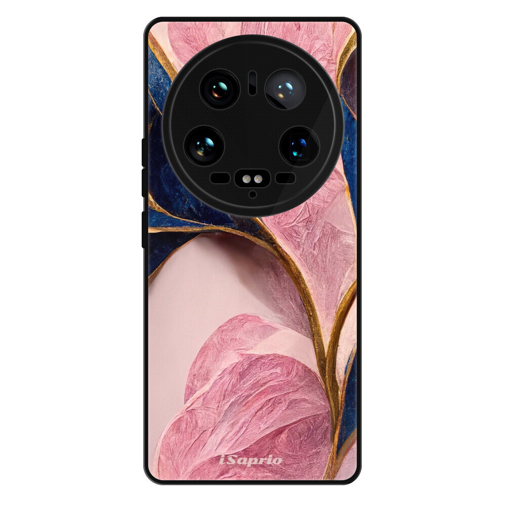 Lesklé puzdro Exclusive iSaprio - Pink Blue Leaves - Xiaomi 14 Ultra