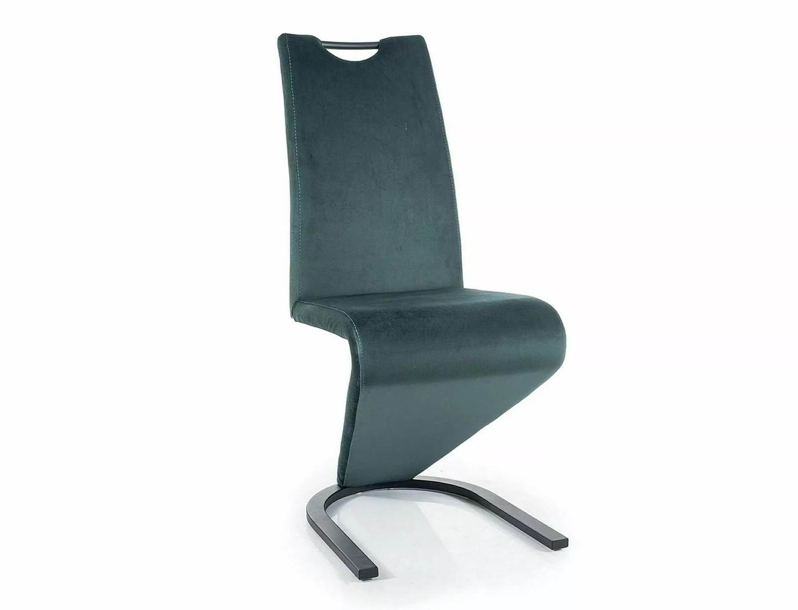 Čalouněná jídelní židle H090 Velvet zelená/černá