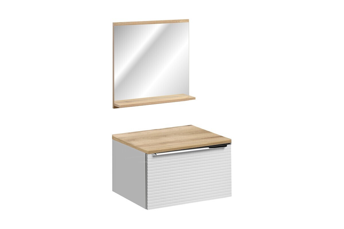 Koupelnová sestava Leonardo se zrcadlem 60 cm dub coast evoke/bílá