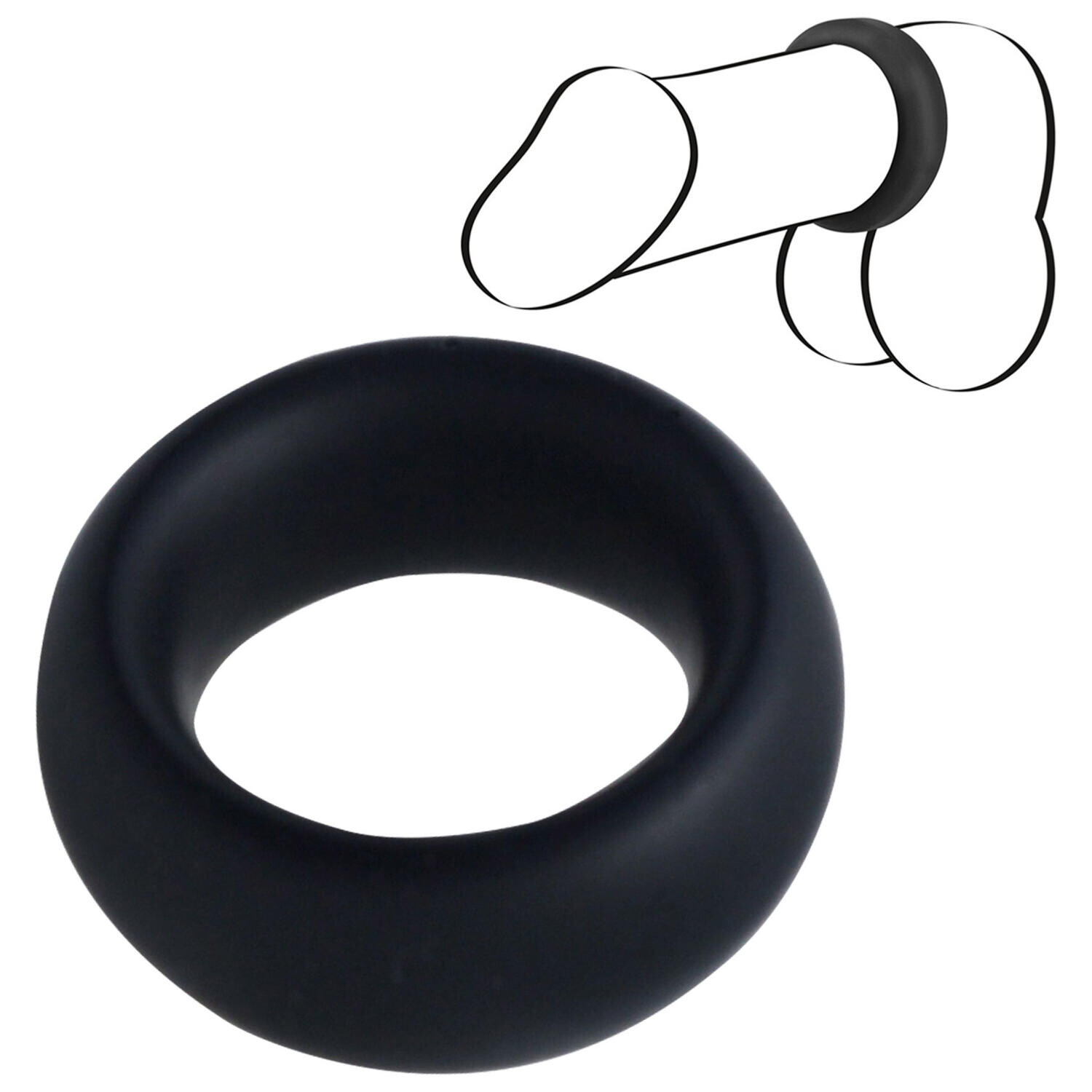 Black Velvets hrubostenný erekčný krúžok 4,5 cm čierny