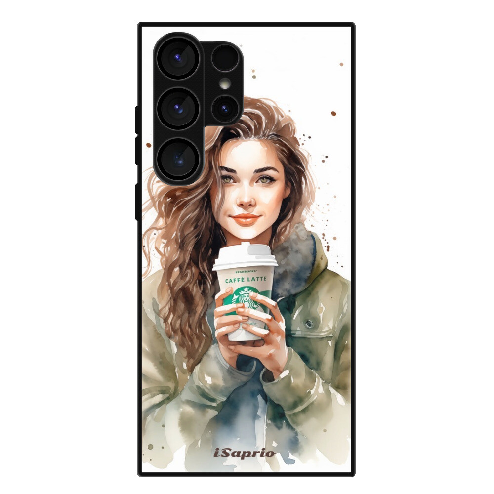 Lesklé puzdro Exclusive iSaprio - Girl With Latte - Samsung Galaxy S23 Ultra