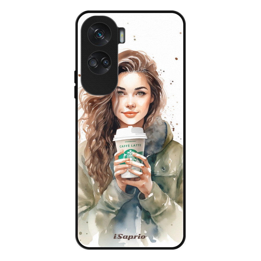 Lesklé puzdro Exclusive iSaprio - Girl With Latte - Honor 90 Lite 5G