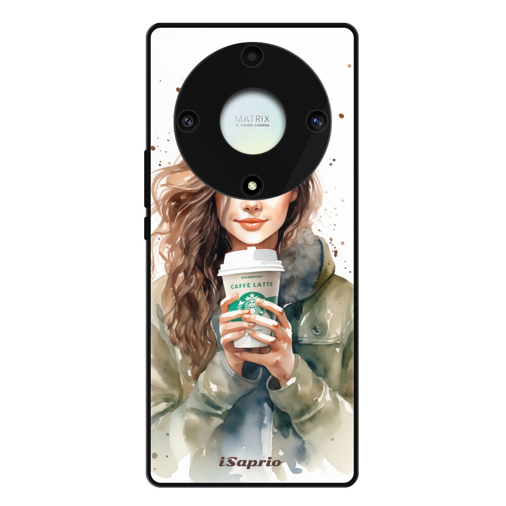 Lesklé puzdro Exclusive iSaprio - Girl With Latte - Honor Magic5 Lite 5G