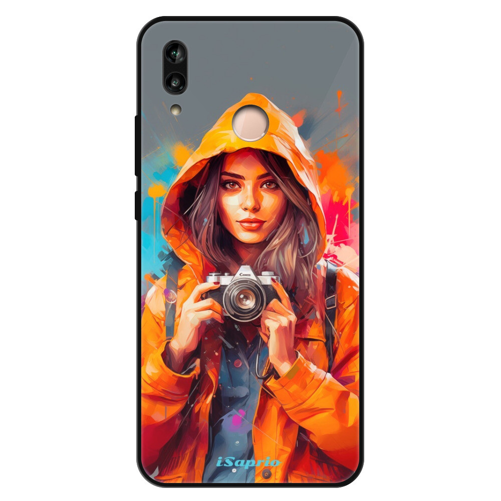 Lesklé puzdro Exclusive iSaprio - Girl with Camera - Huawei P20 Lite