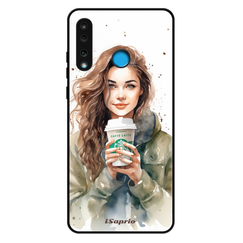 Lesklé puzdro Exclusive iSaprio - Girl With Latte - Huawei P30 Lite