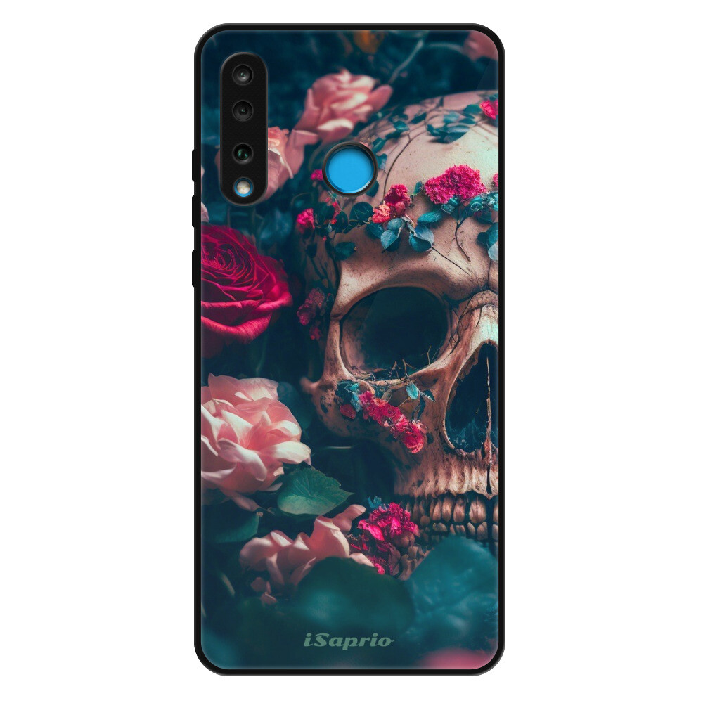 Lesklé puzdro Exclusive iSaprio - Skull in Roses - Huawei P30 Lite