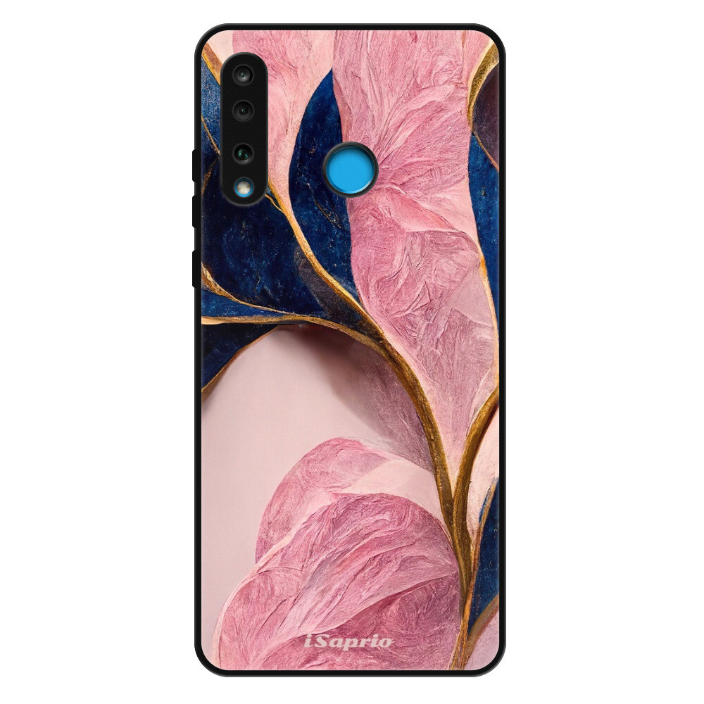 Lesklé puzdro Exclusive iSaprio - Pink Blue Leaves - Huawei P30 Lite