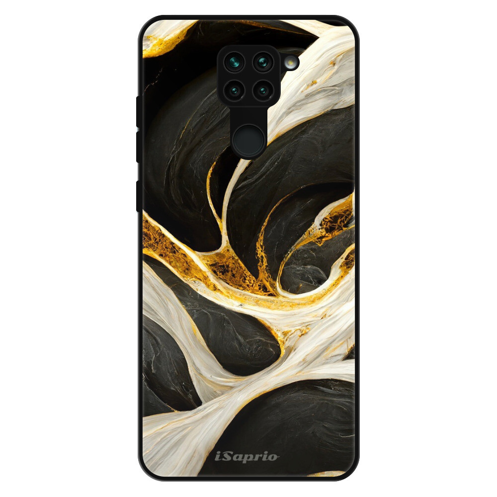 Lesklé puzdro Exclusive iSaprio - Black and Gold - Xiaomi Redmi Note 9