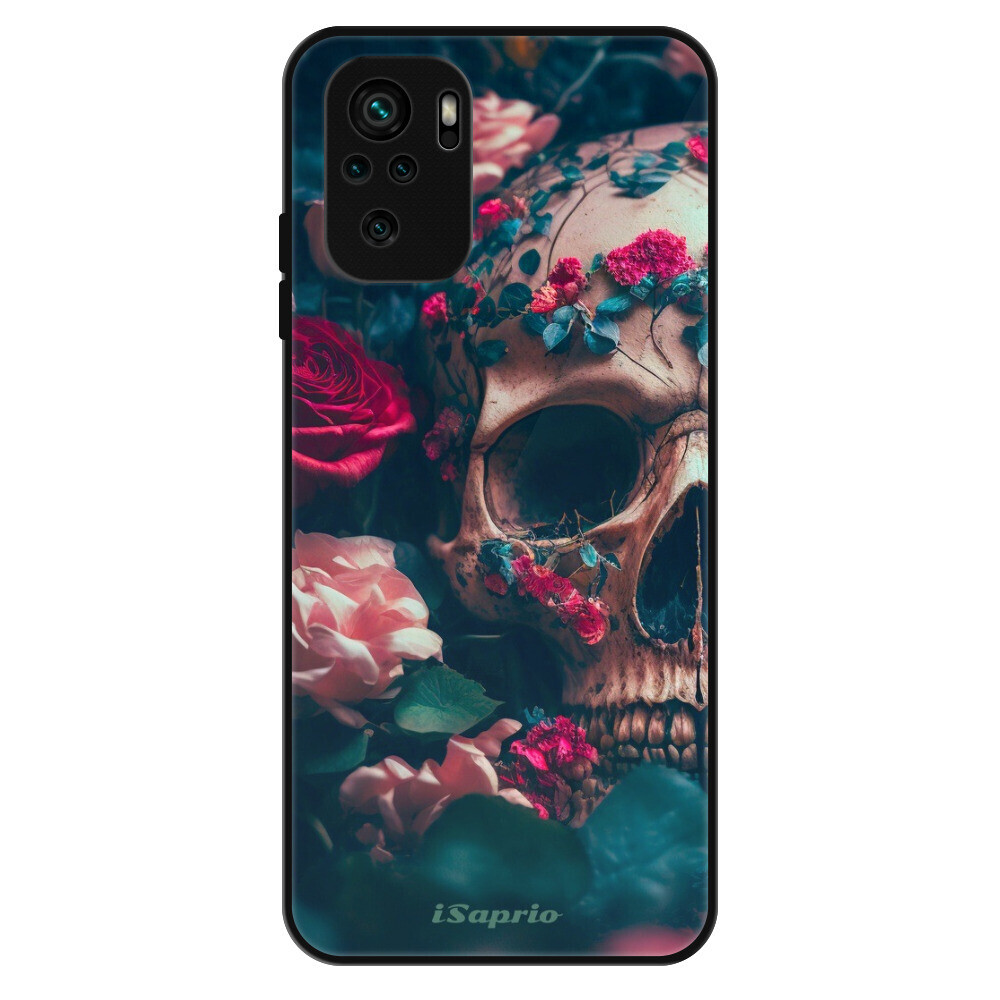 Lesklé puzdro Exclusive iSaprio - Skull in Roses - Xiaomi Redmi Note 10 / Note 10S