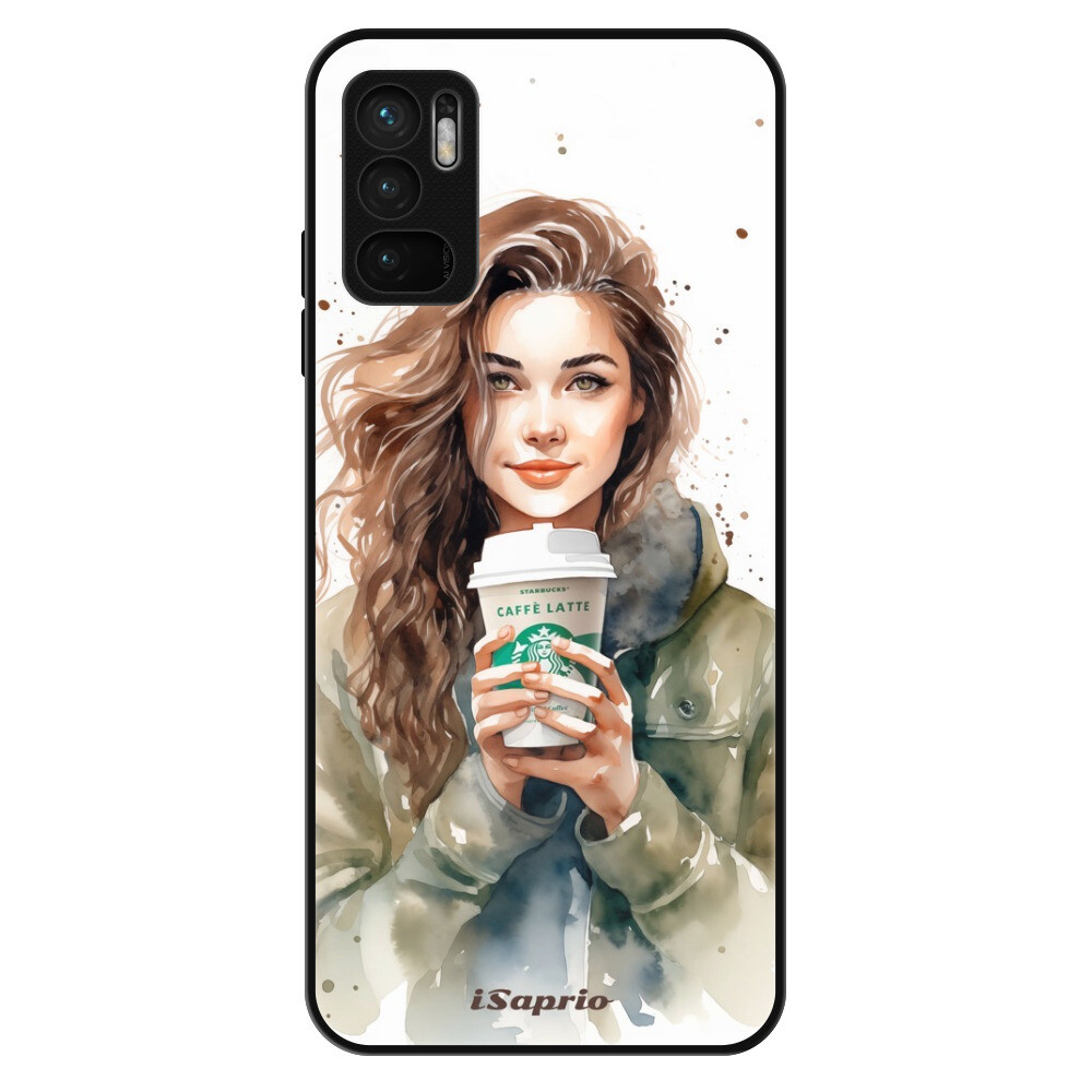 Lesklé puzdro Exclusive iSaprio - Girl With Latte - Xiaomi Redmi Note 10 5G