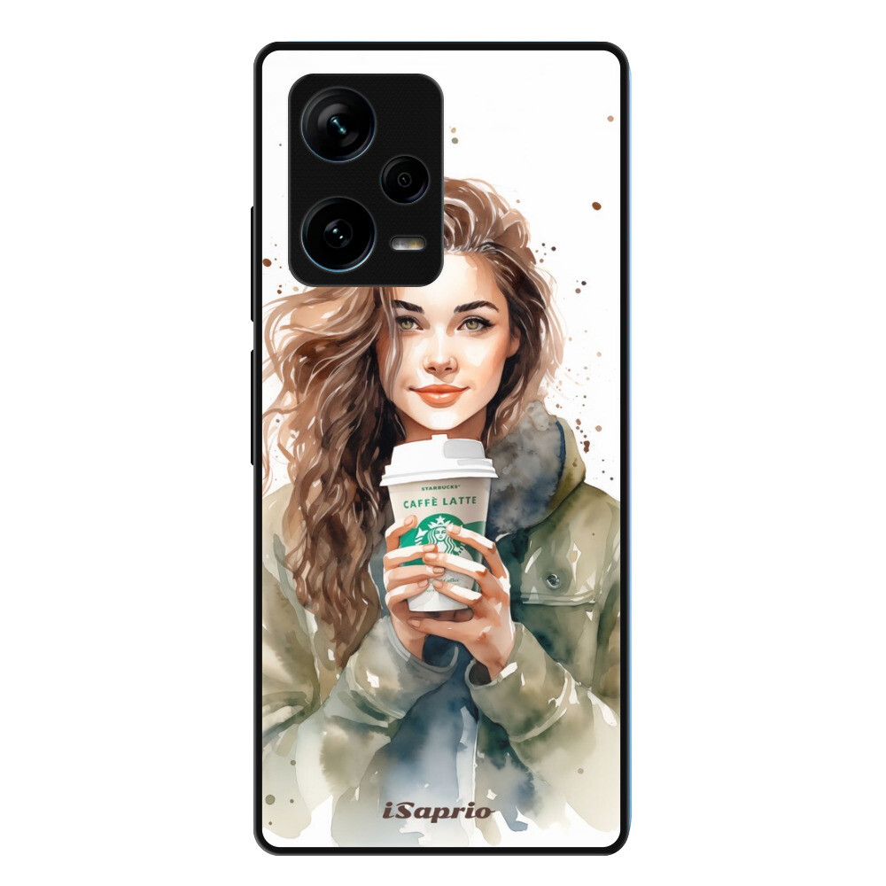 Lesklé puzdro Exclusive iSaprio - Girl With Latte - Xiaomi Redmi Note 12 Pro+ 5G