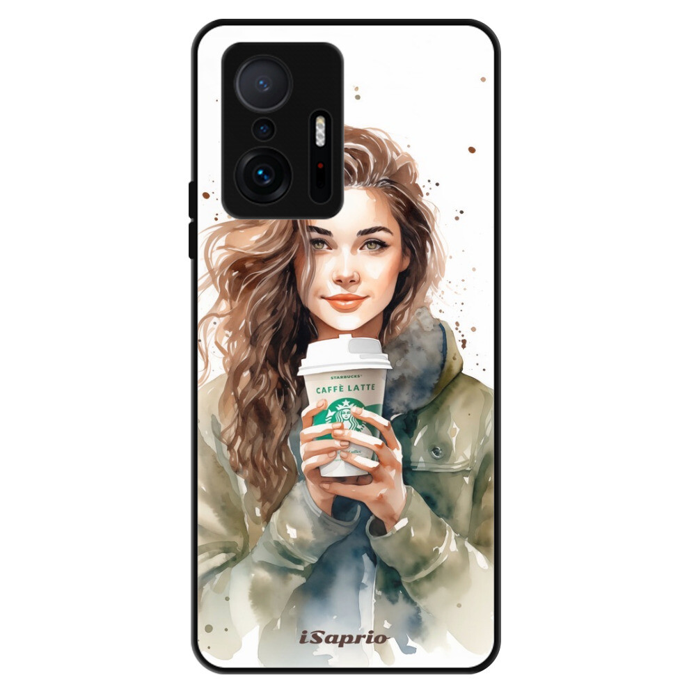 Lesklé puzdro Exclusive iSaprio - Girl With Latte - Xiaomi 11T / 11T Pro