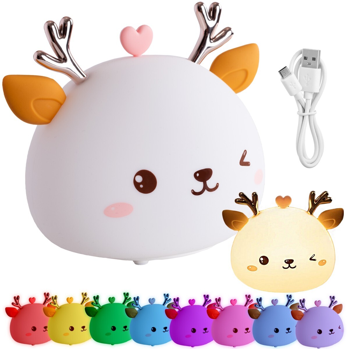 Dětská stolní LED lampa Fawn bílá
