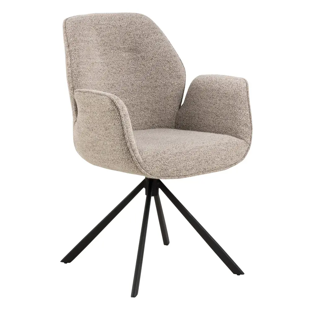 Otočné jídelní křeslo Aura béžové/černé