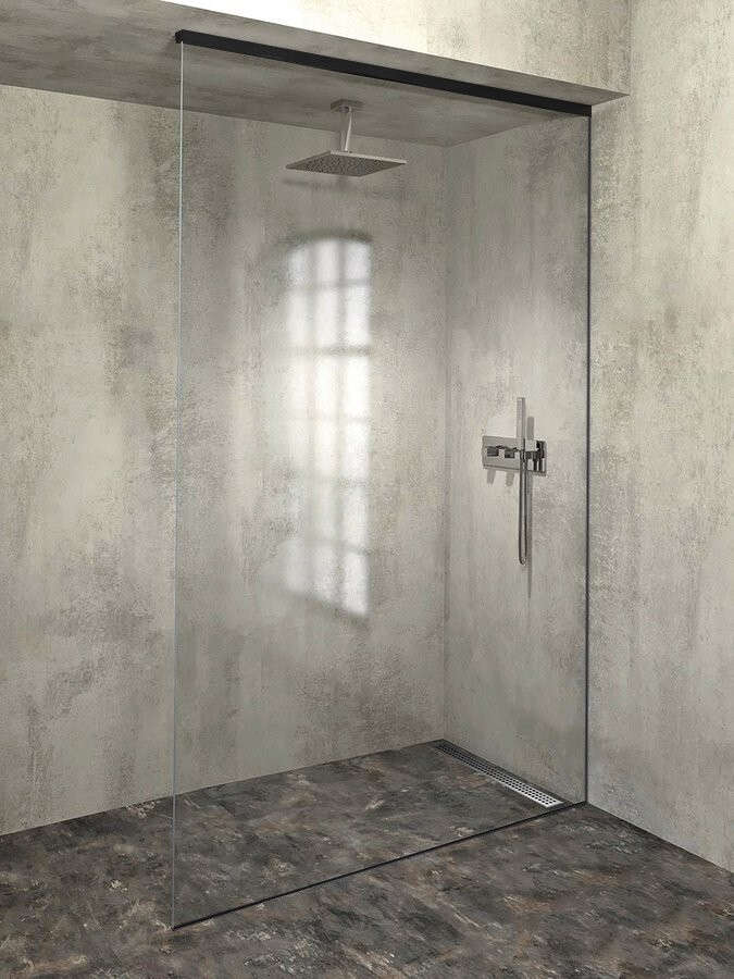 POLYSAN - ARCHITEX sada na neviditeľné upevnenie skla, podlaha-stena-strop, 1610x2600, čierna mat AL2616B