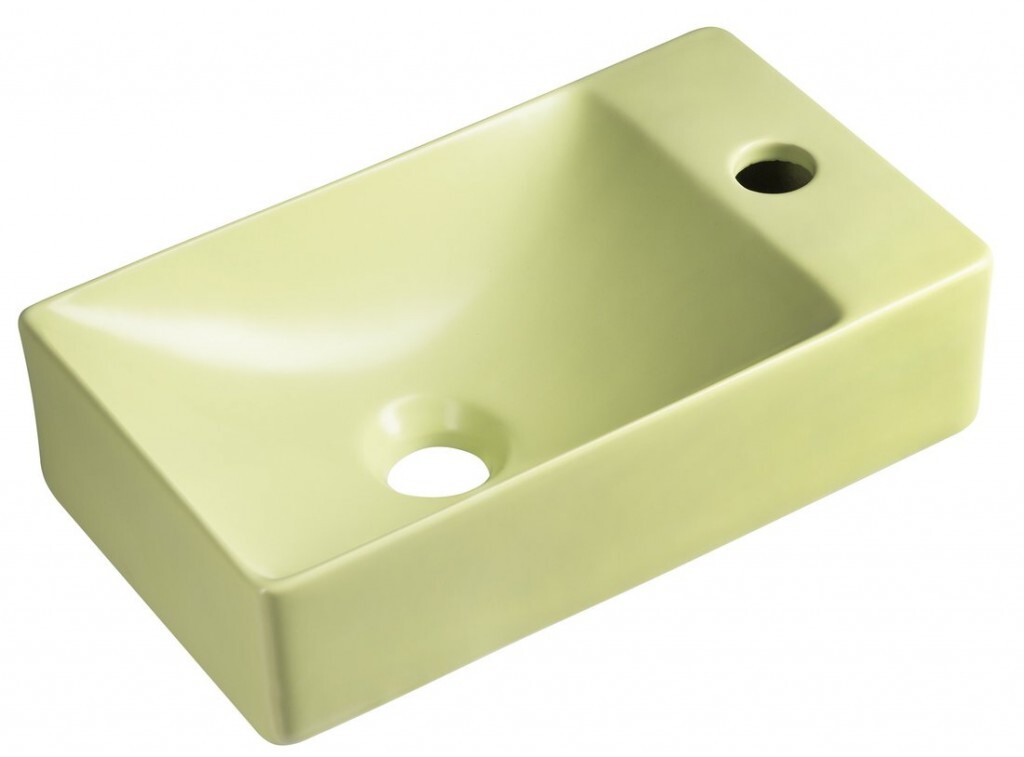 SAPHO - MARGITHA keramické umývadlo 38x22cm, otvor pre batériu vpravo, pistáciová MGT38223