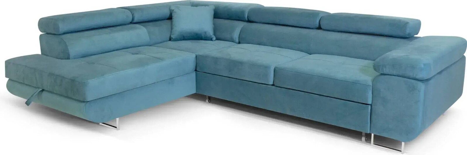 Sofiland ALLER L - ĽAVÝ OTOMAN - SVETLO MODRÁ - rohová sedačka so spaním a úložným priestorom, poťah KRONOS 12