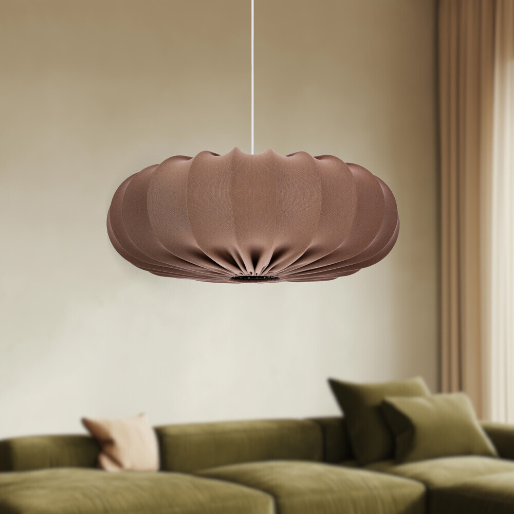 Škandinávska závesná lampa CAFEE' - s mokka hnedým tienidlom 66 cm - moderné stropné osvetlenie do obývačky a jedálne E27