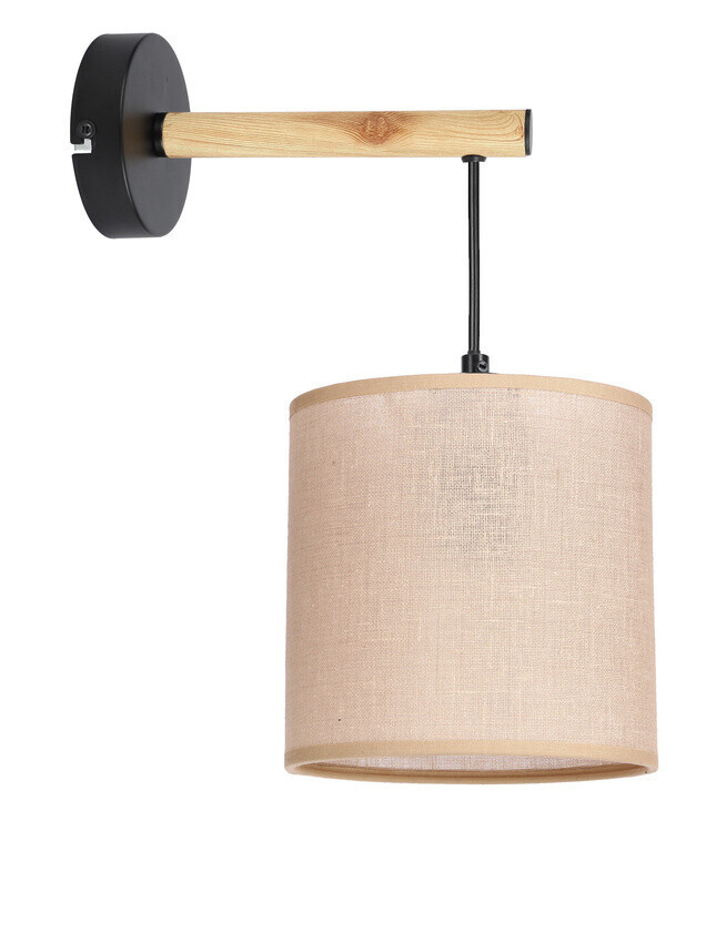 Kombinovaná nástenná lampa čierna 1x60W E27 tienidlo béžové