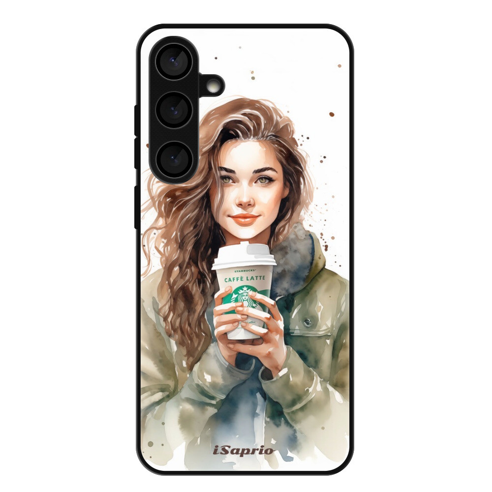 Lesklé puzdro Exclusive iSaprio - Girl With Latte - Samsung Galaxy S24+