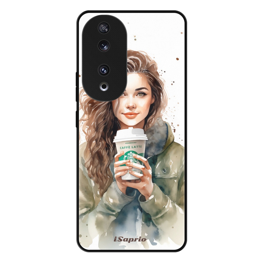 Lesklé puzdro Exclusive iSaprio - Girl With Latte - Honor 90 5G