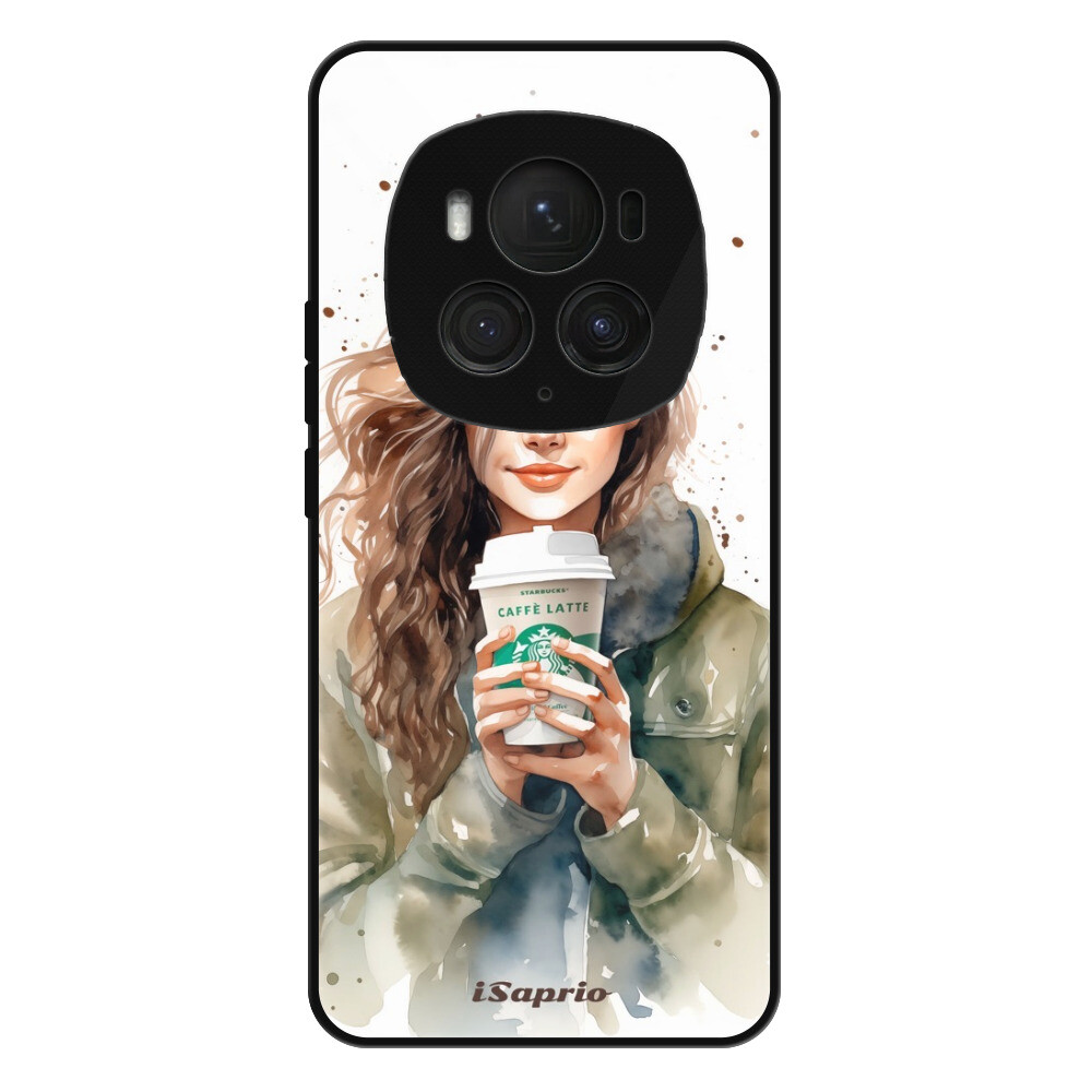 Lesklé puzdro Exclusive iSaprio - Girl With Latte - Honor Magic6 Pro