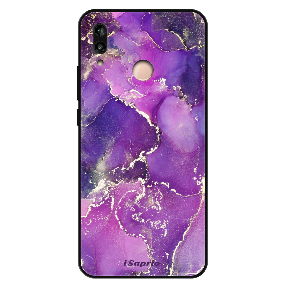 Lesklé puzdro Exclusive iSaprio - Purple Marble 10 - Huawei P20 Lite