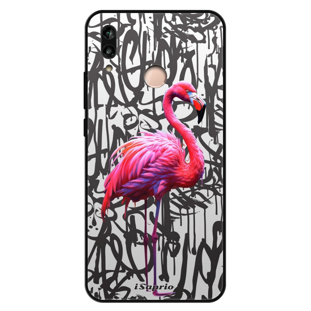 Lesklé puzdro Exclusive iSaprio - Flamingo Graffiti - Huawei P20 Lite