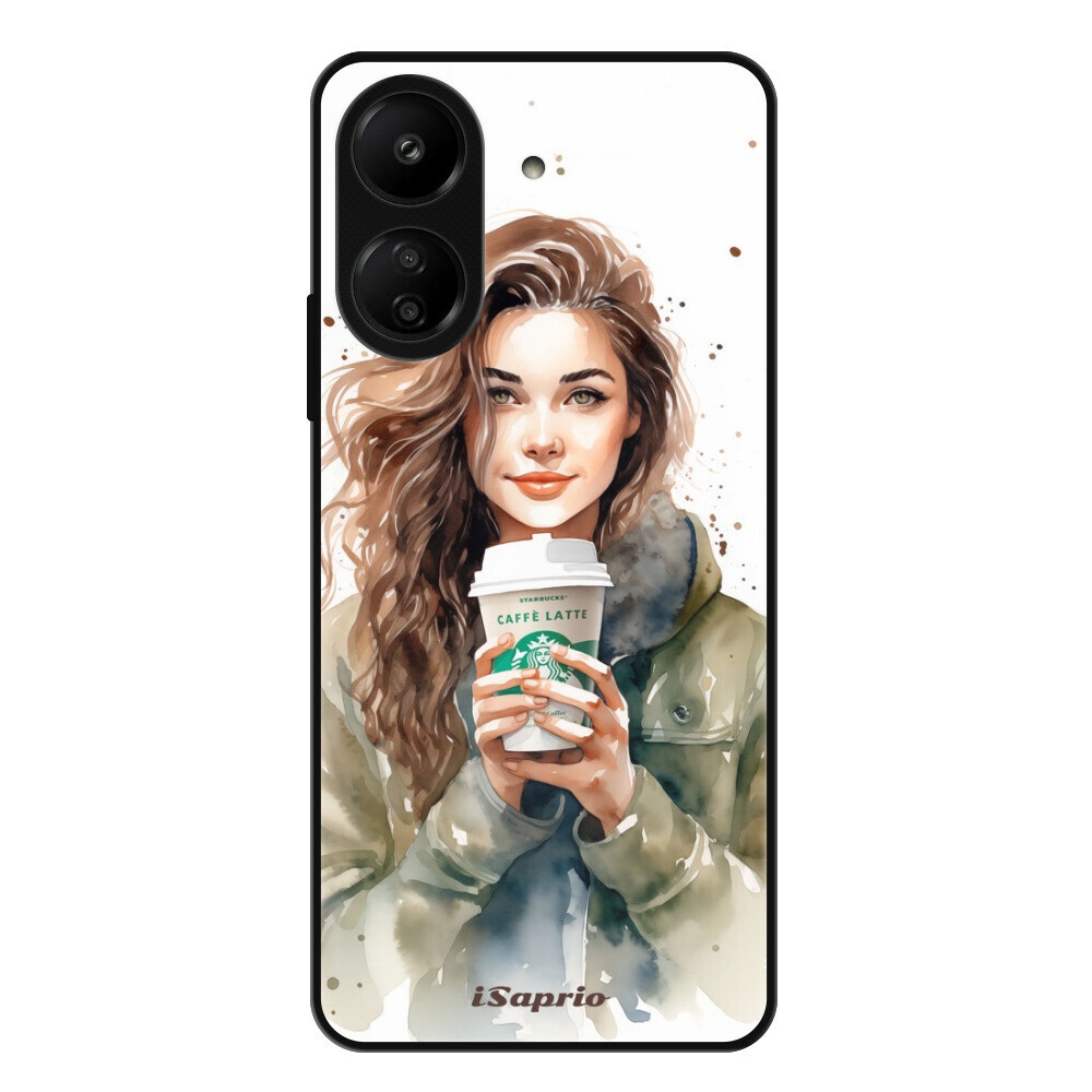 Lesklé puzdro Exclusive iSaprio - Girl With Latte - Xiaomi Redmi 13C