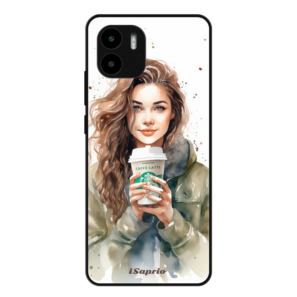 Lesklé puzdro Exclusive iSaprio - Girl With Latte - Xiaomi Redmi A1 / A2