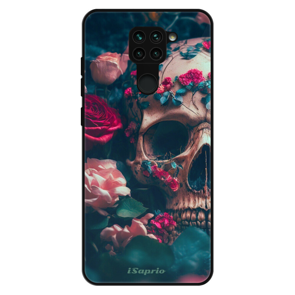 Lesklé puzdro Exclusive iSaprio - Skull in Roses - Xiaomi Redmi Note 9
