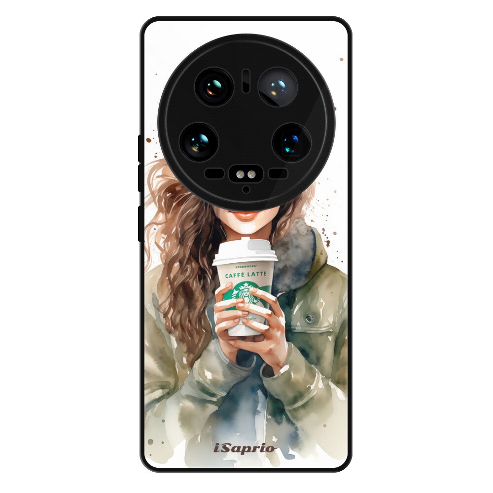 Lesklé puzdro Exclusive iSaprio - Girl With Latte - Xiaomi 14 Ultra