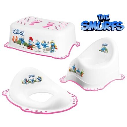 Maltex Set The Smurfs Nočník + Sedátko + Stúpadlo - biela/ružová