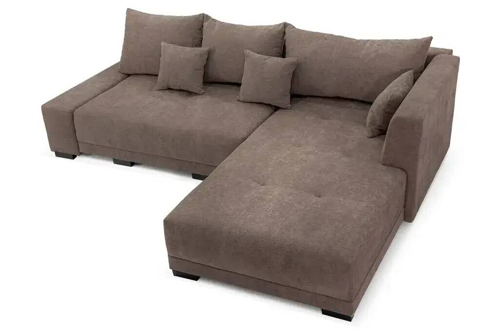 Sofiland LaMASIA - hnedá - univerzálna ľavá / pravá rohová pohovka - v tvare L s funkciou spania a úložným priestorom