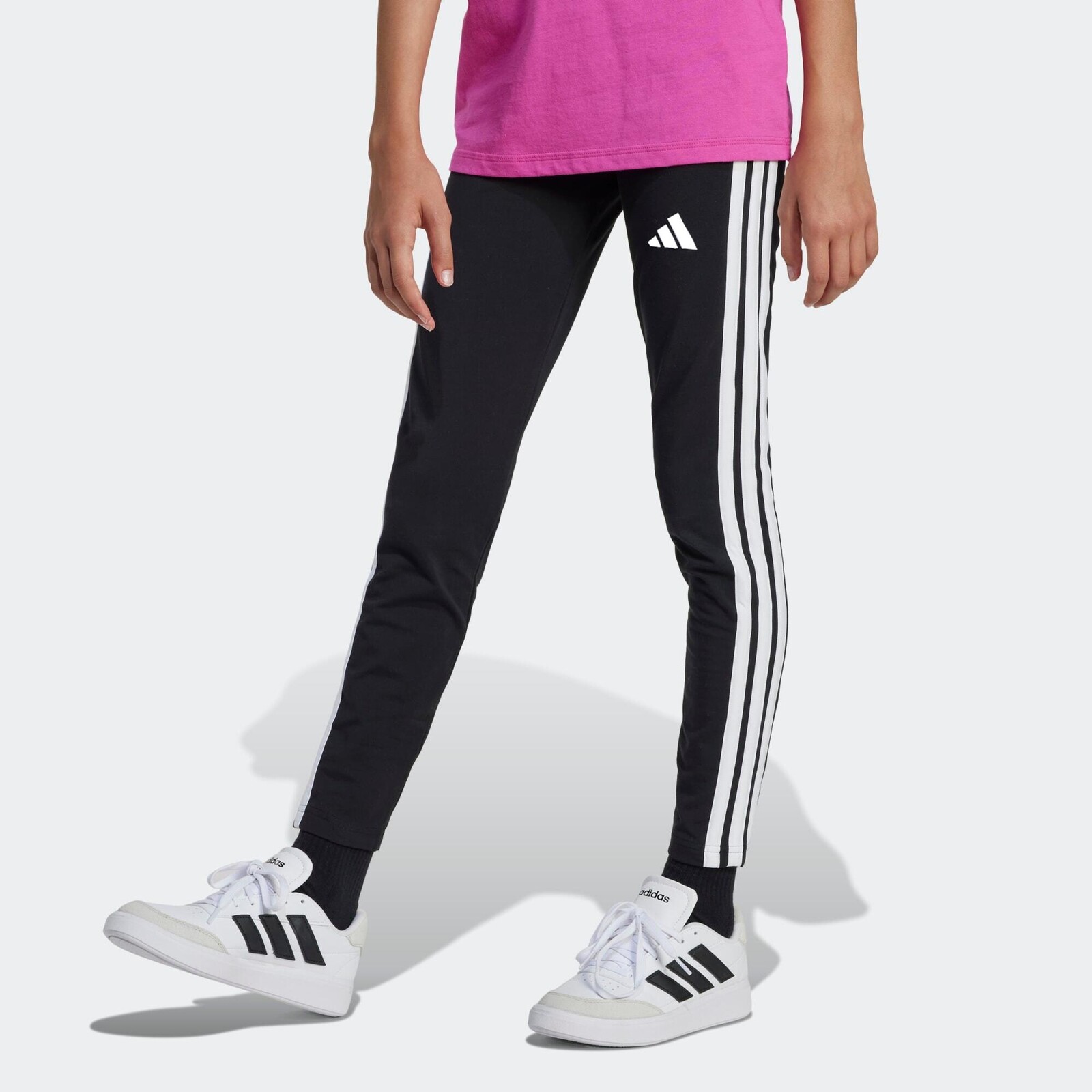 ADIDAS dievčenské bavlnené legíny čierne