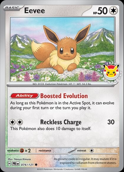 Pokemon karta Eevee 25 Pokemon Day PKM DARCEK 4
