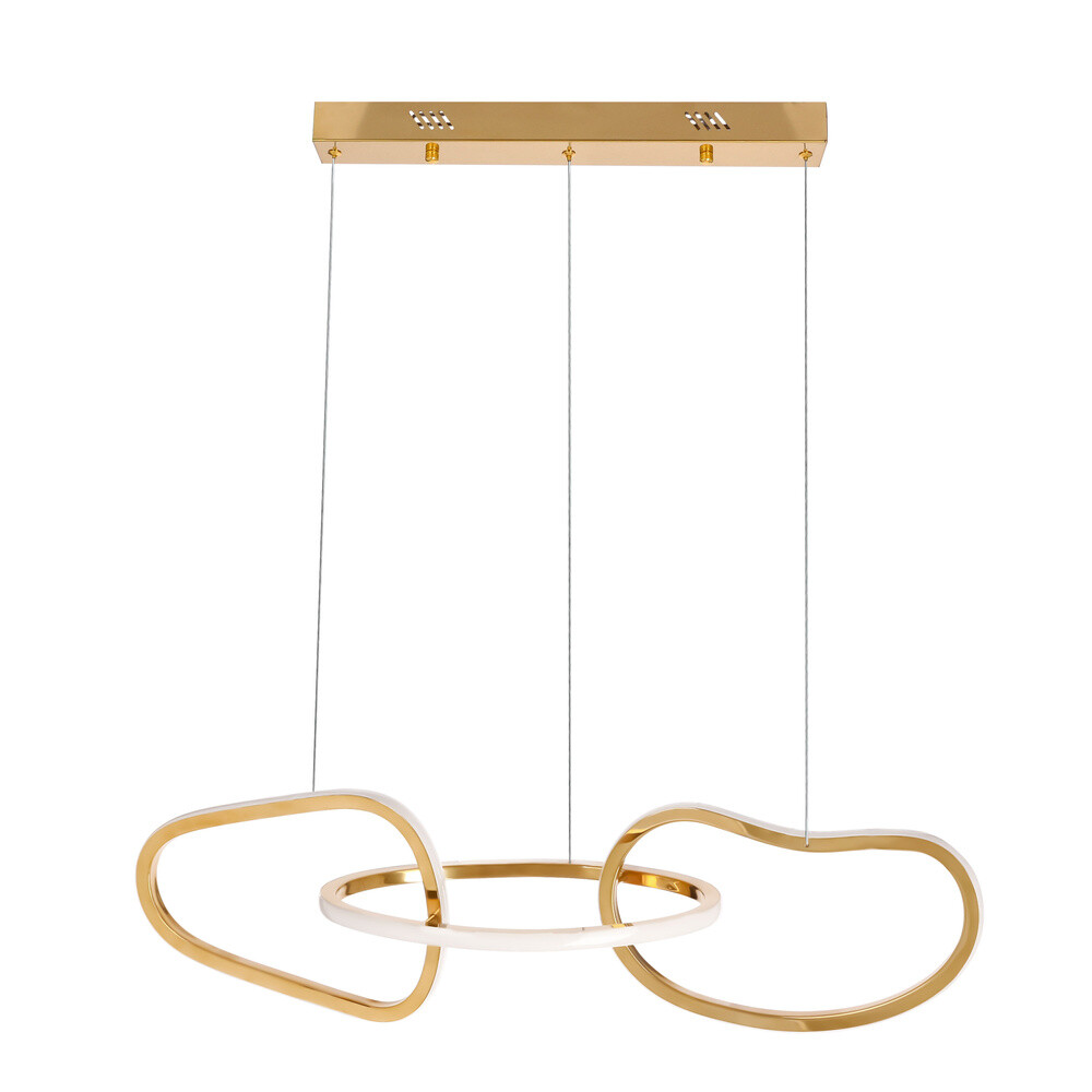 Závesná lampa ANNELI, francúzske zlato, 30W LED, 3000K, biely kryt