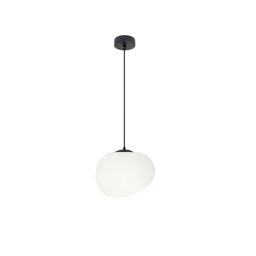 Závesná lampa STONES 20 cm v japonskom štýle - s tienidlom inšpirovaným bielym kameňom - minimalistické stropné osvetlenie do obývačky E27