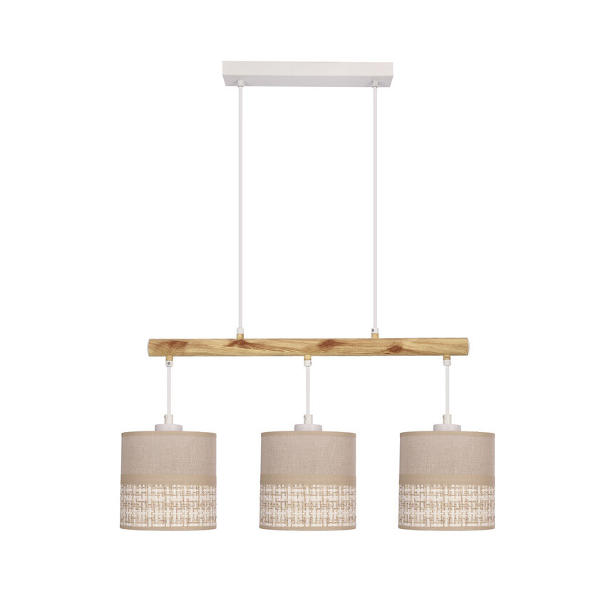 Závesná lampa Izotto biela 3x60W E27 béžové tienidlo